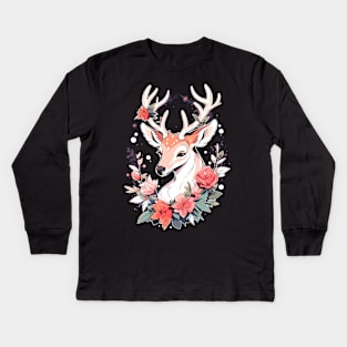 Cottagecore Deer Ugly Christmas Men Kids Women Christmas Kids Long Sleeve T-Shirt